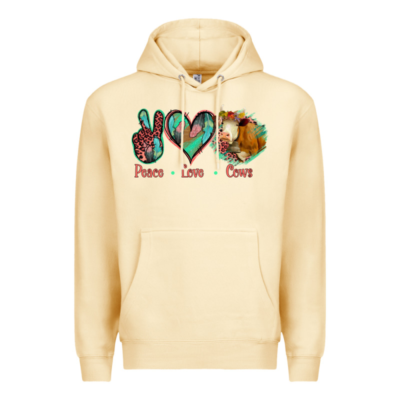 Peace Love Cows Premium Hoodie by Bettercallsaul | Teevron