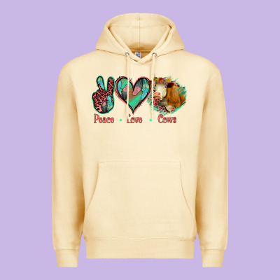 Peace Love Cows Premium Hoodie Designed By Bettercallsaul