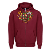 Burgundy st patricks  hearts Zipper Hoodie - MaliasSmallBusiness