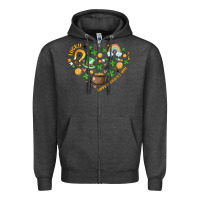 Charcoal Heather st patricks  hearts Zipper Hoodie - MaliasSmallBusiness