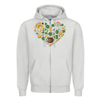 Dove Grey st patricks  hearts Zipper Hoodie - MaliasSmallBusiness