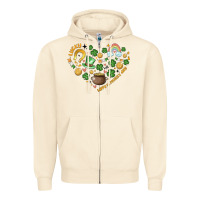 Sandshell st patricks  hearts Zipper Hoodie - MaliasSmallBusiness