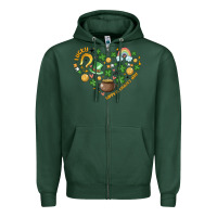 Sports Green st patricks  hearts Zipper Hoodie - MaliasSmallBusiness
