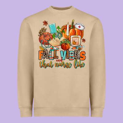 Fall Vibes And That Nurse Life Heavyweight Sweatshirt Designed By Adodesignshop