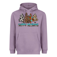 Lavender Happy Holidays Trees Heavyweight Hoodie - MaliasSmallBusiness