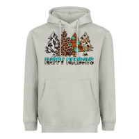 Moon Dust Happy Holidays Trees Heavyweight Hoodie - MaliasSmallBusiness