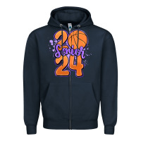 Navy senior 2024 basketball Zipper Hoodie - MaliasSmallBusiness