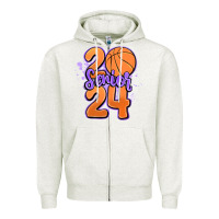 Oatmeal Heather senior 2024 basketball Zipper Hoodie - MaliasSmallBusiness