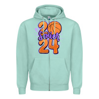 Seafoam senior 2024 basketball Zipper Hoodie - MaliasSmallBusiness
