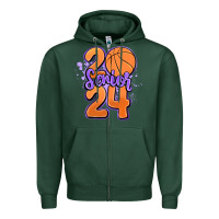 Sports Green senior 2024 basketball Zipper Hoodie - MaliasSmallBusiness