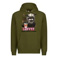 Army Green coffee because murder is wrong grumpy cat Premium Hoodie - JahusDesignShop