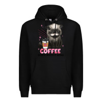 Black coffee because murder is wrong grumpy cat Premium Hoodie - JahusDesignShop