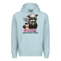 Blue Mist coffee because murder is wrong grumpy cat Premium Hoodie - JahusDesignShop