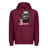 Burgundy coffee because murder is wrong grumpy cat Premium Hoodie - JahusDesignShop