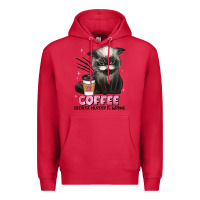 Cardinal coffee because murder is wrong grumpy cat Premium Hoodie - JahusDesignShop