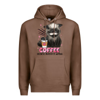 Chestnut coffee because murder is wrong grumpy cat Premium Hoodie - JahusDesignShop