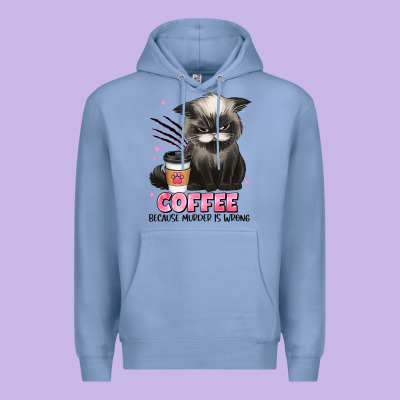 Coffee Because Murder Is Wrong Grumpy Cat Premium Hoodie Designed By Jahusdesignshop