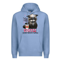 Colony Blue coffee because murder is wrong grumpy cat Premium Hoodie - JahusDesignShop