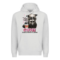 Dove Grey coffee because murder is wrong grumpy cat Premium Hoodie - JahusDesignShop