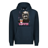 Navy coffee because murder is wrong grumpy cat Premium Hoodie - JahusDesignShop