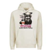 Oatmeal Heather coffee because murder is wrong grumpy cat Premium Hoodie - JahusDesignShop