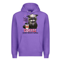 Purple coffee because murder is wrong grumpy cat Premium Hoodie - JahusDesignShop