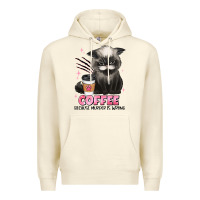 Sandshell coffee because murder is wrong grumpy cat Premium Hoodie - JahusDesignShop