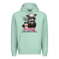Seafoam coffee because murder is wrong grumpy cat Premium Hoodie - JahusDesignShop
