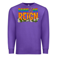 Purple LGBTQ+ Rainbows Reign Premium Sweatshirt - BundleAndBundleShop