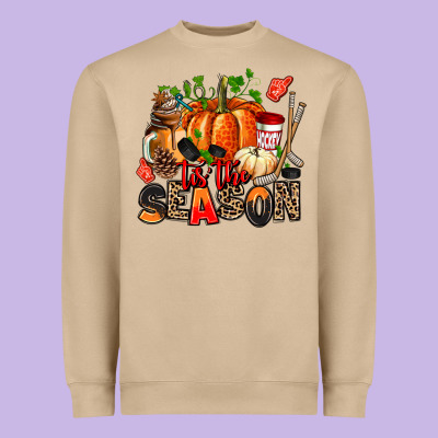 Fall And  Hockey  Tis The Season Heavyweight Sweatshirt Designed By Adodesignshop