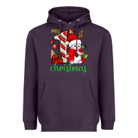 Plum My 1st. Christmas with cute snowman Heavyweight Hoodie - NancyCooperArtShop