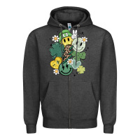 Charcoal Heather st patricks day green smile Zipper Hoodie - MaliasSmallBusiness