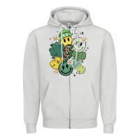 Dove Grey st patricks day green smile Zipper Hoodie - MaliasSmallBusiness
