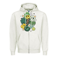 Oatmeal Heather st patricks day green smile Zipper Hoodie - MaliasSmallBusiness