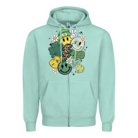 Seafoam st patricks day green smile Zipper Hoodie - MaliasSmallBusiness
