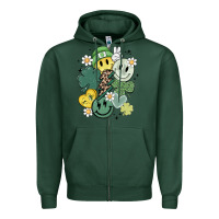 Sports Green st patricks day green smile Zipper Hoodie - MaliasSmallBusiness