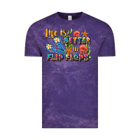 Cloud Purple life is better in flip flops summer Vintage Tee - JahusDesignShop