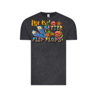 Vintage Black life is better in flip flops summer Vintage Tee - JahusDesignShop