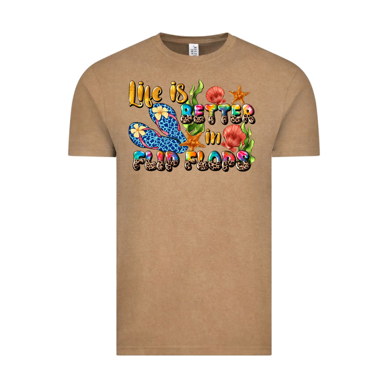 Life Is Better In Flip Flops Summer Vintage Tee by JahusDesignShop | Teevron
