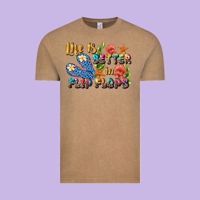 Life Is Better In Flip Flops Summer Vintage Tee Designed By Jahusdesignshop