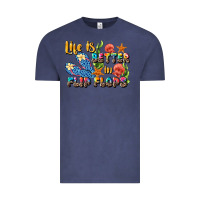 Vintage Denim life is better in flip flops summer Vintage Tee - JahusDesignShop