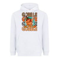 White Gobble Gobble Gobble Heavyweight Hoodie - MaliasSmallBusiness