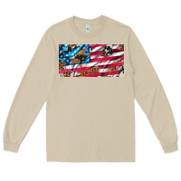 Mushroom usa flag and leopard with wood license plate Long Sleeve Tee - Artiststas
