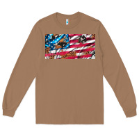 Toasted Coconut usa flag and leopard with wood license plate Long Sleeve Tee - Artiststas