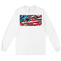 White usa flag and leopard with wood license plate Long Sleeve Tee - Artiststas
