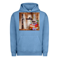 Pigment Pebble Blue never retring from reading Urban Hoodie - TumblerDesignByShophia