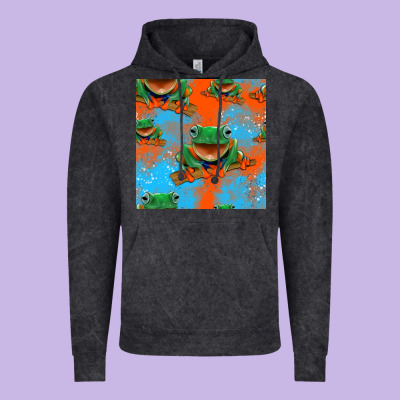 Funny Frogs Seamless Pattern Vintage Hoodie Designed By Hra Design Shop