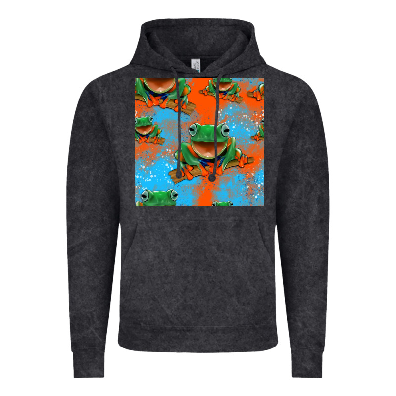 Funny Frogs Seamless Pattern Vintage Hoodie by HRA Design Shop | Teevron