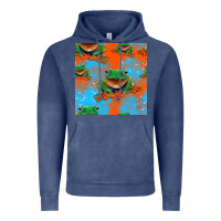 Vintage Denim funny frogs seamless pattern Vintage Hoodie - HRA Design Shop