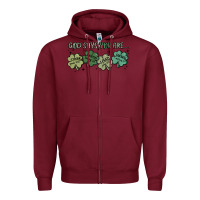 Burgundy god says i am patrick's day Zipper Hoodie - MaliasSmallBusiness